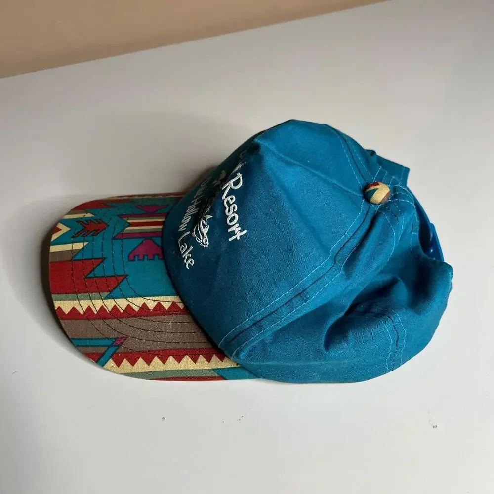 Vintage Cedar‎ Hill Resort Dale Hollow Lake Snapback Hat Aztec Brim YoungAn
